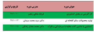 برنامه دوره های آموزشی فنی و مهندسی کشاورزی