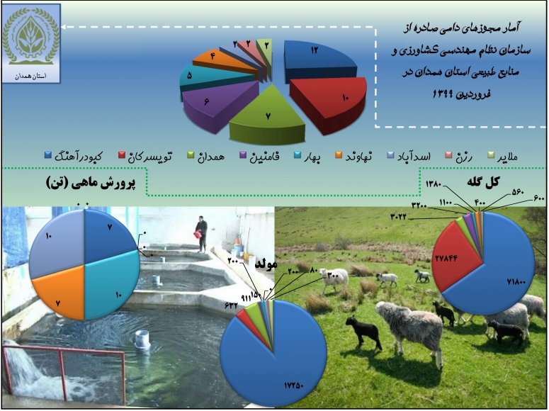 اینفوگراف: مجوز های دامی صادره از سازمان در فروردین 1399